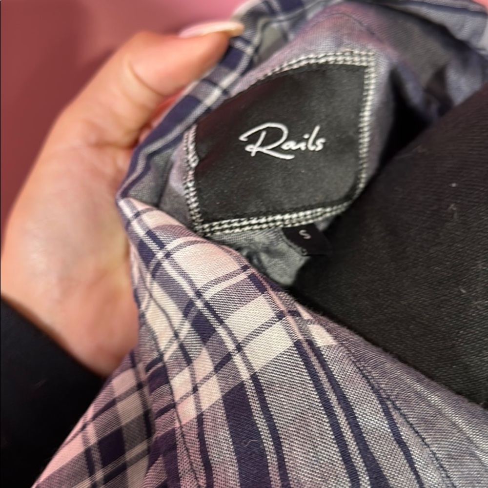 Blue Plaid Rails Button Down - Picture 2 of 3